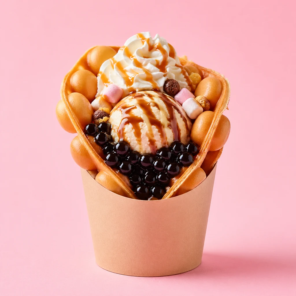 Bubble Waffle Boba